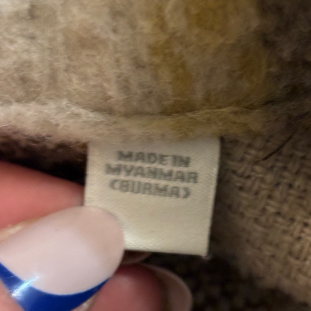 ONLY BLUE DENIM Button-Up Plaid Shacket, Made in Burma - Picture 12 of 12